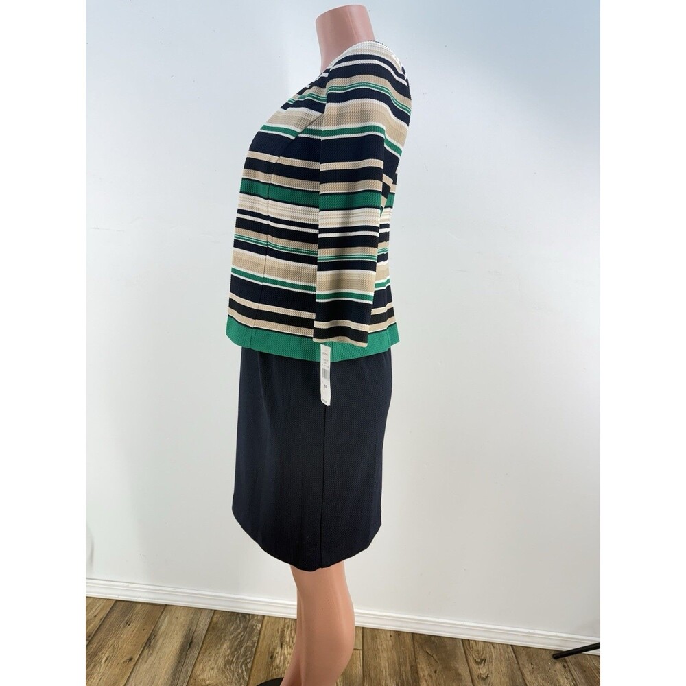 NEW Studio One New York 2PC Dress Jacket Black Green Cream Size 10 Career Set - Picture 5 of 16